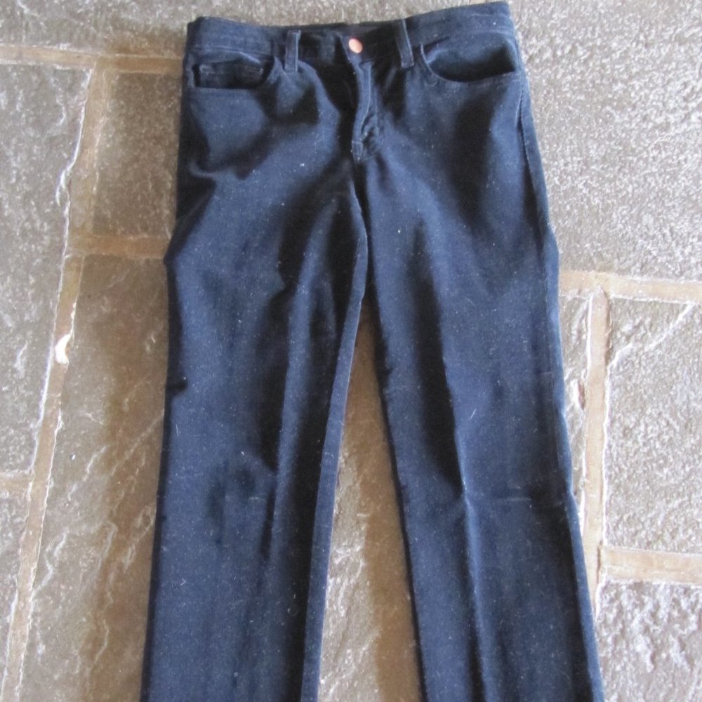 J  BRAND Black Velveteen Corduroy Slim Jeans, Size 27.